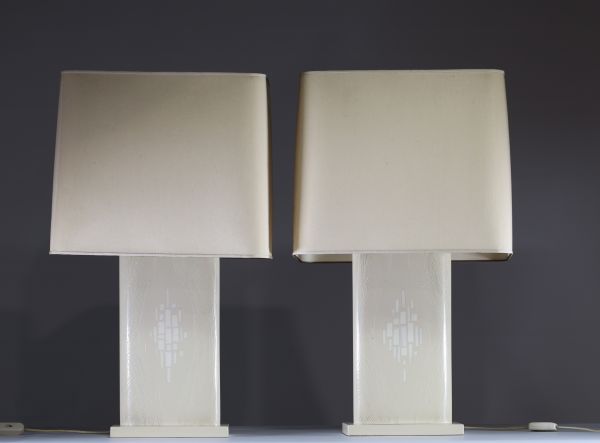 Marcel et Jean Claude DRESSE (XX) - Pair of table lamps, circa 1970.