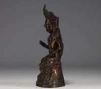 China - Polychrome bronze Buddha, Ming period.