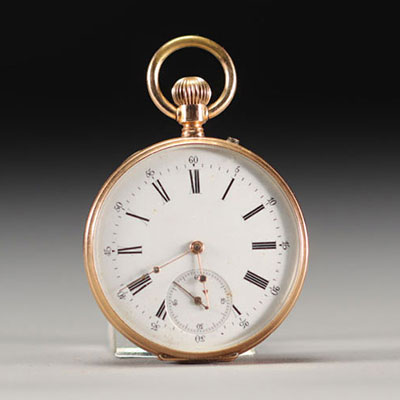 Montre de gousset en or jaune 18K 750°/°°, poids brut 76.4 gr
