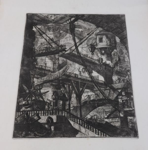Eau-forte de Piranèse, Piranesi Giovanni Battista dit (1720-1778) Papier épais signé Épreuve sur vélin.