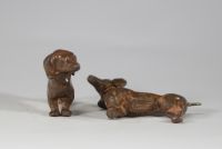 Pierre CHENET (né en 1922) – Couple de chiens 