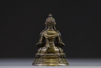 Chine - Statue d'Amitayus en bronze doré, dynastie Qing, XVII-XVIIIème.
