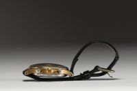 Tollet - Men's mechanical chronograph watch, gold-plated case, Landeron calibre, leather strap, circa 1960/70.