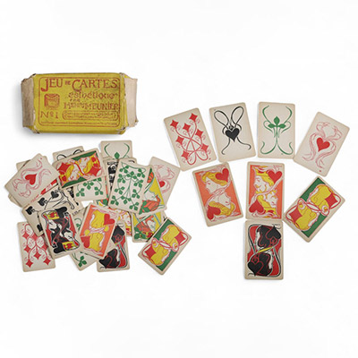 Henri Meunier (1873–1922) Jeu de Cartes publicitaire : Champagne Hau & Co, Rheims – Esthétique n°1, 1900.