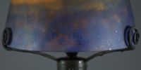 MULLER Frères Lunéville - Art Nouveau mushroom lamp in marmorated glass, double signature.