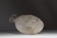Charles CATTEAU (1880-1966) for Verrerie de Scailmont - Art Deco vase in pressed and satin-finished moulded glass, circa 1915-30, signed on the base.