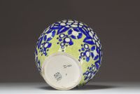 Charles CATTEAU (1880-1966) Boch Keramis - Glazed ceramic vase with floral decoration D1121, shape 721, stamp under the piece.