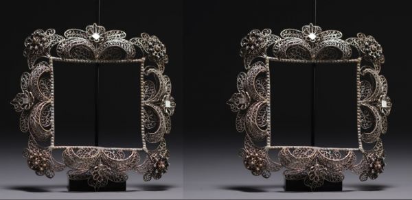 Paire de cadres en argent filigrané, Russie, XVIIIème.