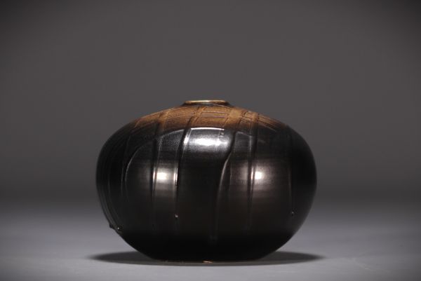 Suzanne RAMIÉ (1905-1964) Vase en céramique vernissée en dégradé de brun, atelier Madoura.