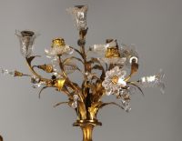 Imposante pendule et candélabres Louis XVI en bronze doré ciselé et marbre blanc.
