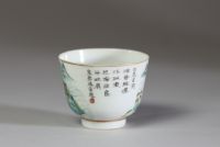Chine - Ensemble de deux bols en porcelaine polychrome famille rose, époque Qing.
