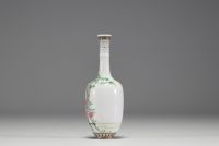China - Polychrome porcelain vase decorated with flowers and birds, mark under the piece.