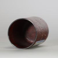 Porte-pinceaux chinois en porcelaine à imitation bois et cartouches calligraphiés, XIXe siècle