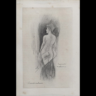 Félicien ROPS (1833-1898) Deux gravures tirées d'ouvrage littéraire.