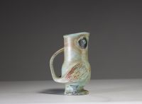Marcel GUILLOT (1910-1985) Glazed ceramic ‘Hibou’ jug, circa 1950, signed under the base.