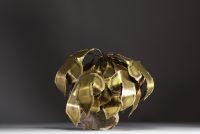Daniel DHAESELEER (XX-XXI) ‘Plant’ Sculpture in brass, copper and stone, signed.