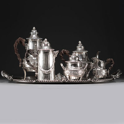 Antoine CARDEILHAC - Exceptional Regency-style solid silver service, 19th century.