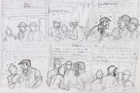 Planche de bande dessinée au crayon et encre de Chine.