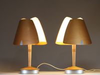 Soren ERICKSEN (XX) for Lucid (Atelier Sedap) - Pair of Lucid Harmonie table lamps in wood and Plexiglas, circa 1980.