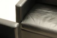 Walter KNOLL (1876-1971) Pair of black leather armchairs.