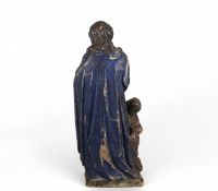 Saint Matthieu et l’ange – Pierre sculpté, polychromé et doré – XVIIIe siècle École espagnole ou italienne (attribuée)