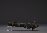 Petit canon de rempart en bronze, d'époque XIXe siècle.