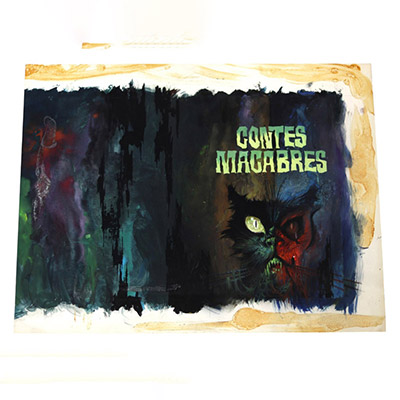 Henri Lievens (1920–2000) – Gouache originale Projet de couverture pour Contes macabres Claude Seignolle – Marabout Fantastique n°G244, 1966  Œuvre originale unique – Illustration préparatoire pour une couverture effectivement publiée Artiste : Henri Lievens (1920–2000) Titre : Contes macabres Auteur : Claude Seignolle Éditeur : Bibliothèque Marabout – Collection Fantastique Numéro de collection :