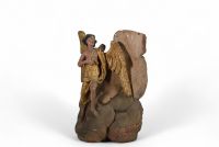 Ange en bois sculpté. polychromé et doré . XVIIe siècle.
