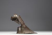 Wrought iron armour gauntlet finely engraved with foliage, Italy, 16th century.