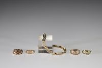 Lot of various pieces of 14k gold jewellery weighing a total of 14gr.