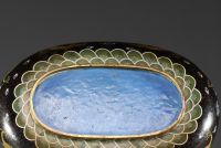 China - Large cloisonné enamel brushwork with dragon decoration, Qing dynasty circa 1900.