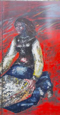 Edmond DUBRUNFAUT (1920-2007) - Grand triptyque émaillé sur acier (Œuvre unique)