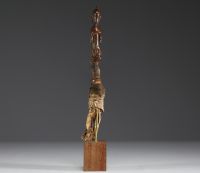 Africa DRC - Luluwa figurative flycatcher in carved wood.