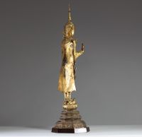 Thaïlande - Rattanakosin - Imposant Bouddha en bronze doré d'époque fin XIXème.