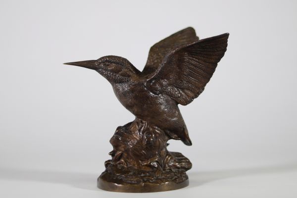 Le Martin-pêcheur – Sculpture en bronze, vers 1900.