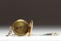 Pateck Genève - Pocket watch in 18k yellow gold, 10-jewel cylinder, brass inner cover, total weight 78gr.