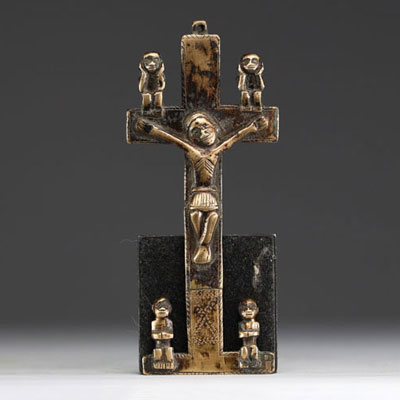 Africa DRC - Bakongo, bronze Nkangi cross.