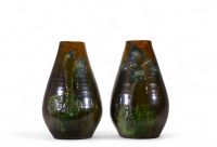 Arthur Craco (1869–1955) et Laignel (actif début XXe siècle) Paire de vases monumentaux en grès émaillé– vers 1900.