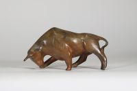 Pierre CHENET (né en 1922) – Taureau, sculpture en bronze