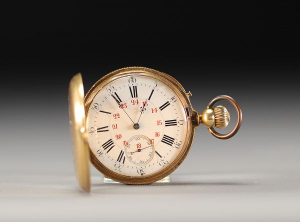 Montre de gousset en or jaune 18K 750°/°°, poids brut 97.3gr