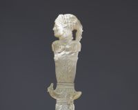 Carved mother-of-pearl paper-knife, Palais Royal, France, 19th century.