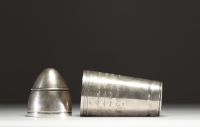 Silver-plated metal shaker, Italy, circa 1950.