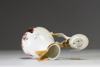 Meissen - Soft paste polychrome porcelain hot milk jug, painted port decoration, crossed swords mark, 18th century.