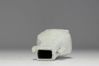 China - Monochrome white porcelain vase with relief Phoenix decoration, Ming dynasty.