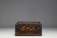 China - An 18th century carved and lacquered wooden scholar's box.