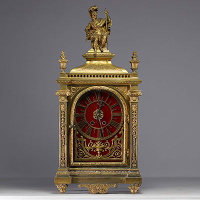 Pendule religieuse en bronze doré de style Louis XIV