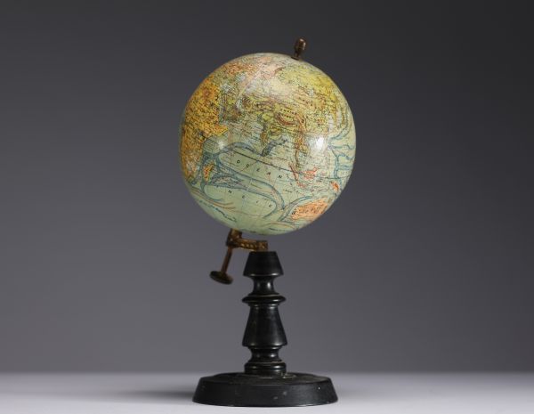 J. Forest, Paris - Globe, black turned wood base, circa 1908.