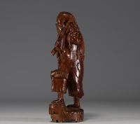 China - Sage, boxwood sculpture, 19th century.