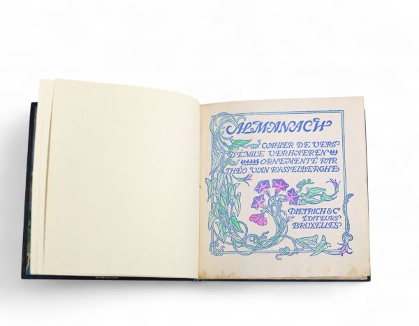 Émile Verhaeren & Théo van Rysselberghe Almanach – Cahier de vers, Bruxelles, Dietrich & Cie, Montagne de la Cour, 52, 1895.