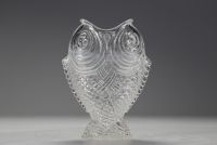 Baccarat - A blown-moulded glass vase showing two carps side by side.